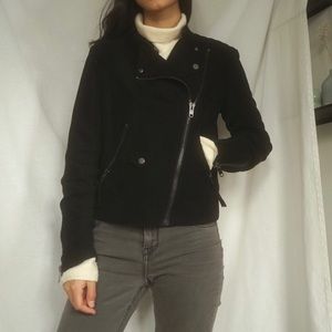 Faux suede moto jacket